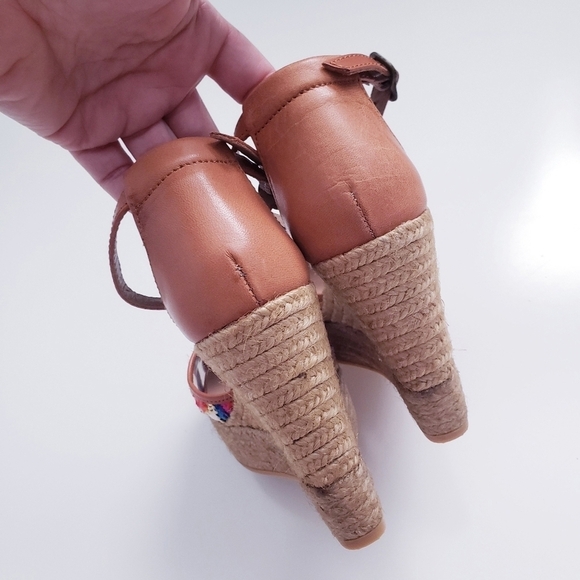 Anthropologie Gaimo Colorful Brazilian Embroidered Espadrille Wedge - Picture 6 of 12